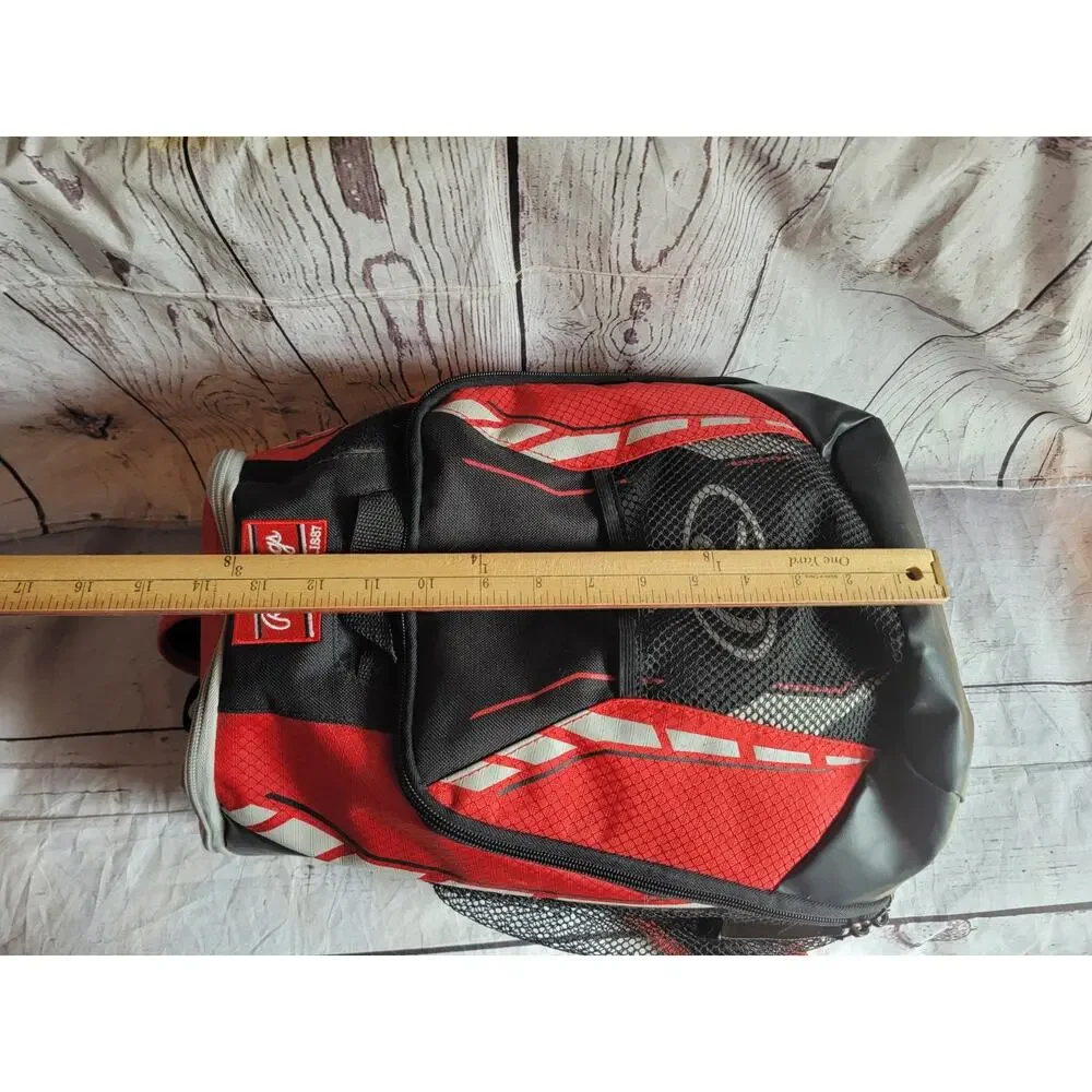 Rawlings R400 Player's Bat Pack Scarlet Red Black Baseball Backpack Read